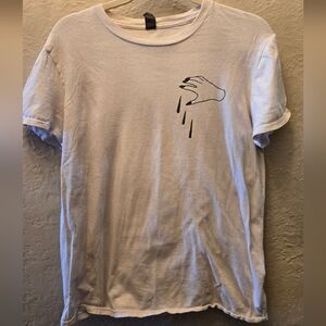 Edgy Alt/Indie/Goth Girl Graphic Tee — Dripping Hand Print (Y2K Aesthetic)